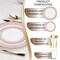 Smarty Had A Party White with Red and Gold Chord Rim Plastic Wedding Value Set, 360PK 620BGVS60 - alternate 2
